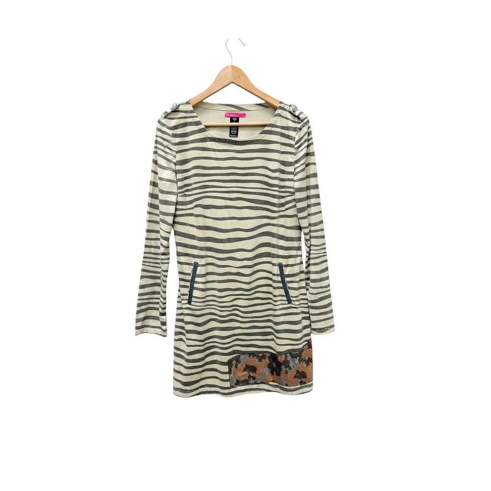 Custo Barcelona Custo Line Suede Zebra Stripe Sequin Mini Dress Womens 4